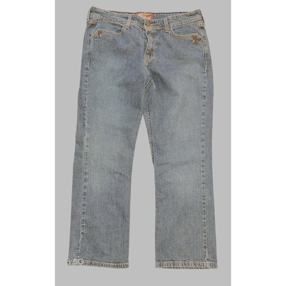 Levi Strauss Signature Womens Stretch Denim Jeans Size 12 Mid-Rise Straight Leg - Picture 1 of 11